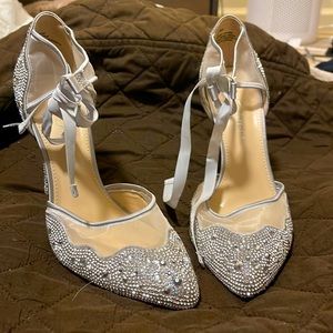 Silver Betsey Johnson Iris Dress Pumps, blue by Betsy Johnson